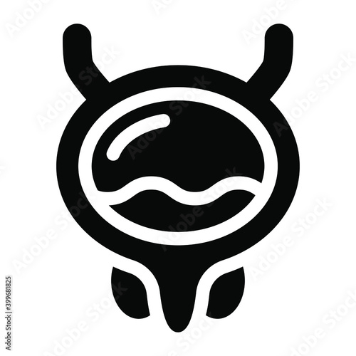 
A muscular sac in the pelvis, urinary bladder icon
