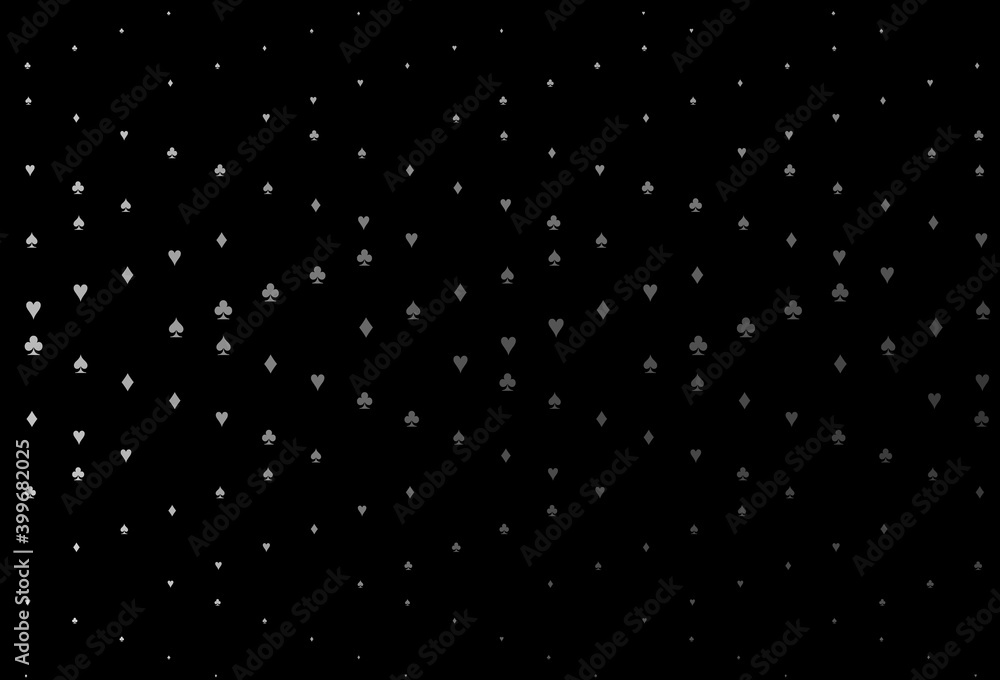 Obraz premium Dark Silver, Gray vector template with poker symbols.