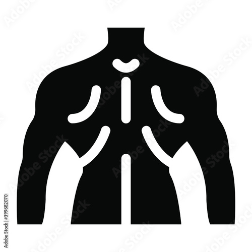 
Human back body anatomy icon in glyph style 
