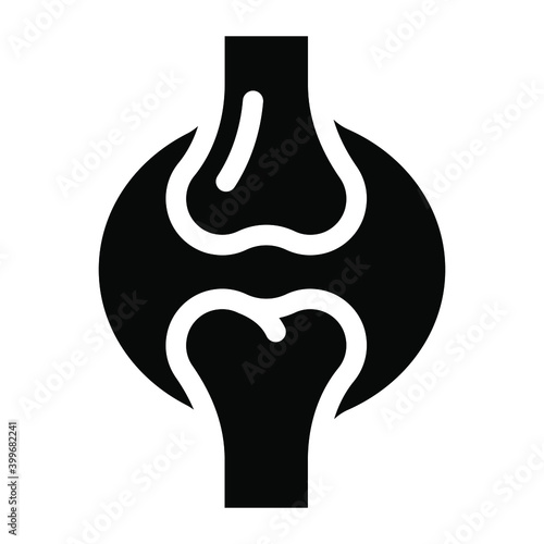 
Filled icon design of human knee joint, bone joint icon 
