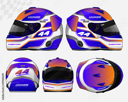 Sports racing helmet template vector design