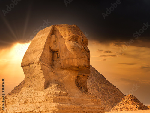 The Great Sphinx Of Giza And The Pyramids In Egypt