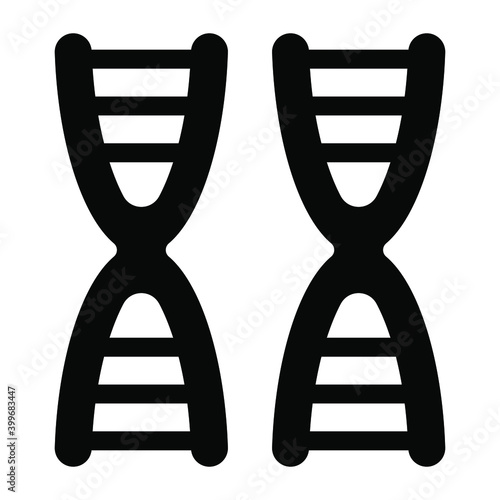 
A genetic material, icon of chromosomes in solid style 
