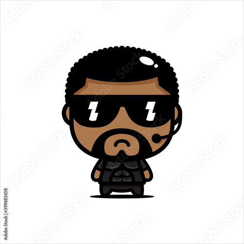 Vector design of cute male characters as bodyguards