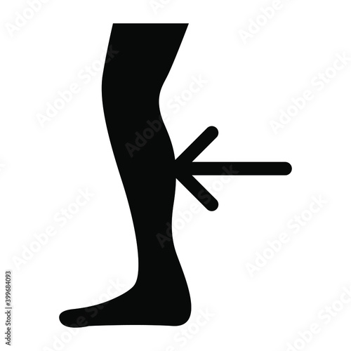 
A filled design of calf muscle icon, human leg vector 
