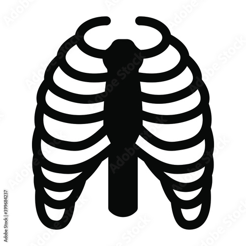 
A human ribs cage icon, internal anatomical structure 
