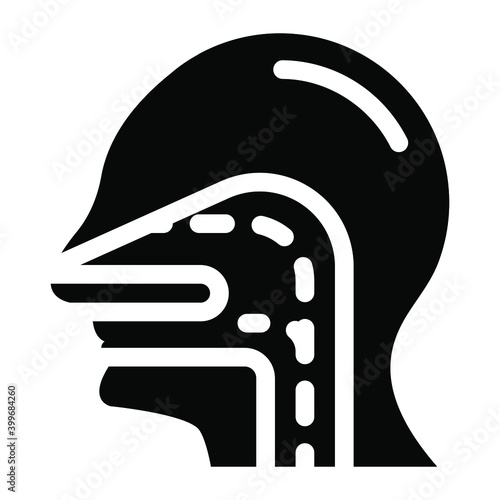 
Long alimentary canal icon, solid design of pharynx
