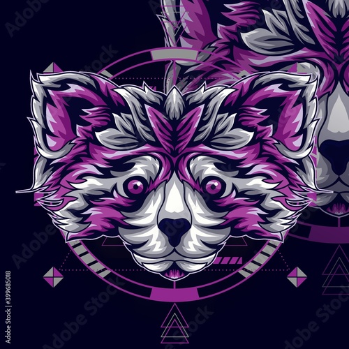 racoon illustration vector head photo