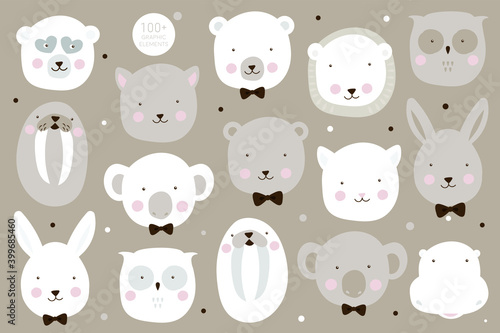 Animal kids room decor print poster card nursery baby child t-shirt decor white background logo design background fashion wedding invitation christmas card retro christmas winter poster