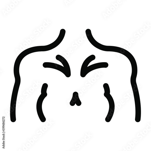 
Human back body anatomy icon in glyph style 
