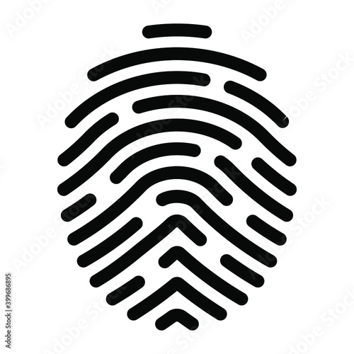 
An icon design of thumbprint in solid style 
