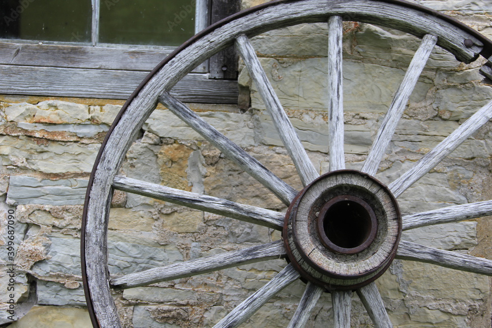 old wheel of the wagon