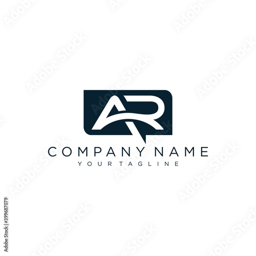 Initial Letter AR typography logo design vector