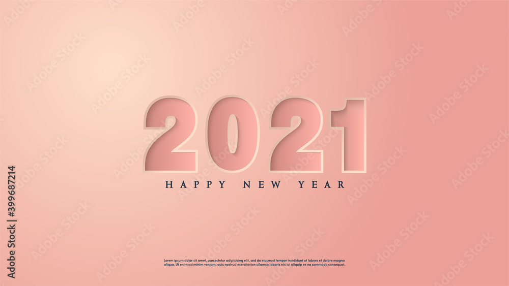 2021 Vector with illustration of happy new year numbers.	