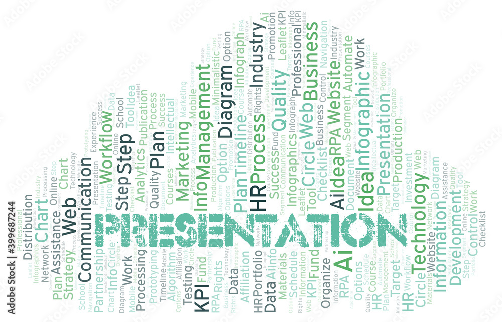 Obraz premium Presentation typography word cloud create with the text only.