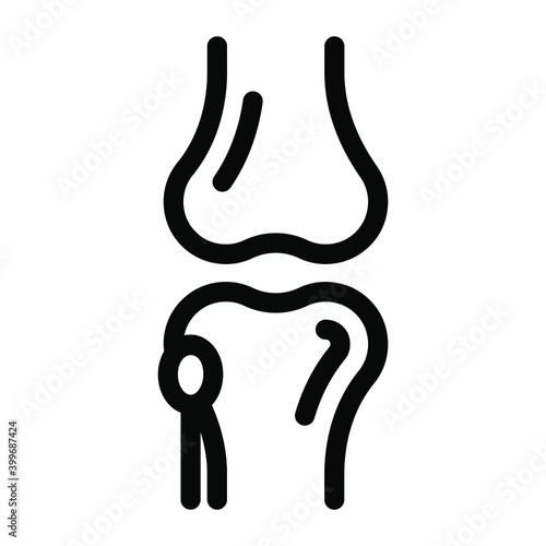 
Filled icon design of human knee joint, bone joint icon 
