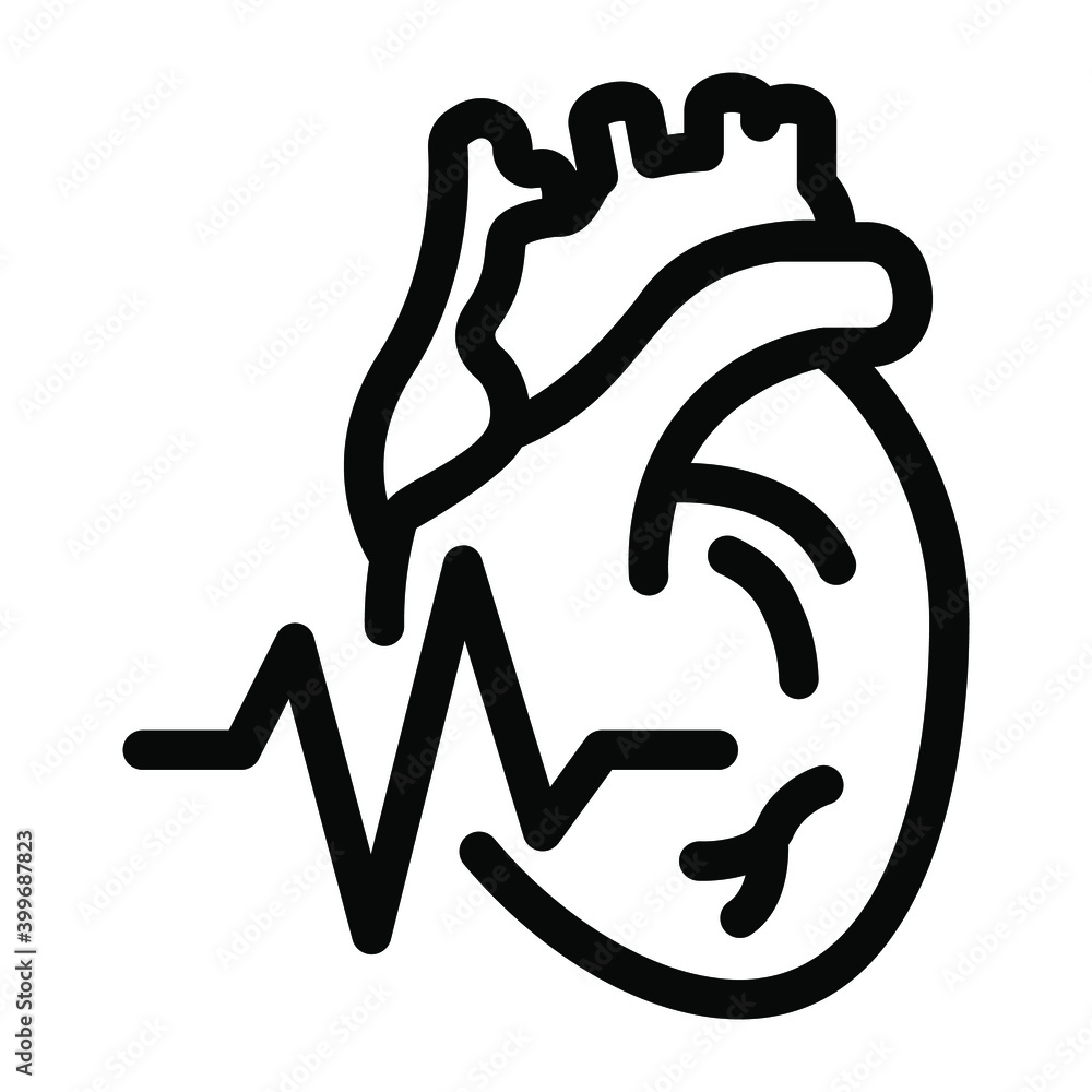 Fototapeta premium An icon design of human heart, solid style vector 