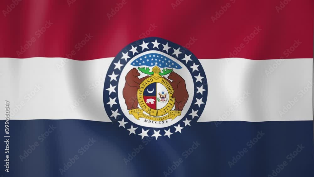 Missouri animated flag. Seamless loop. 4K Missouri animated flag. Seamless loop. 4K
