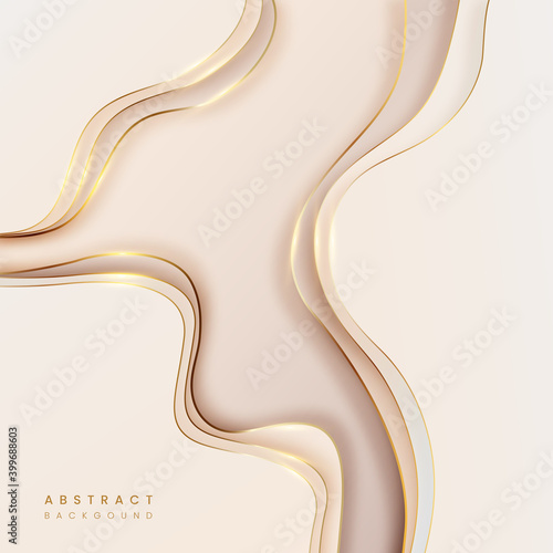 골든라인이 있는 파스텔톤의 추상적인 배경