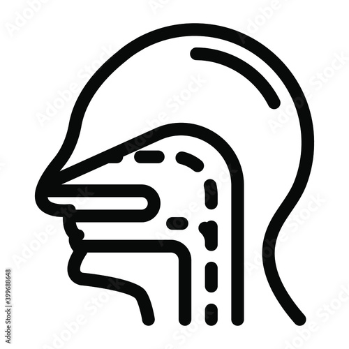 
Long alimentary canal icon, solid design of pharynx
