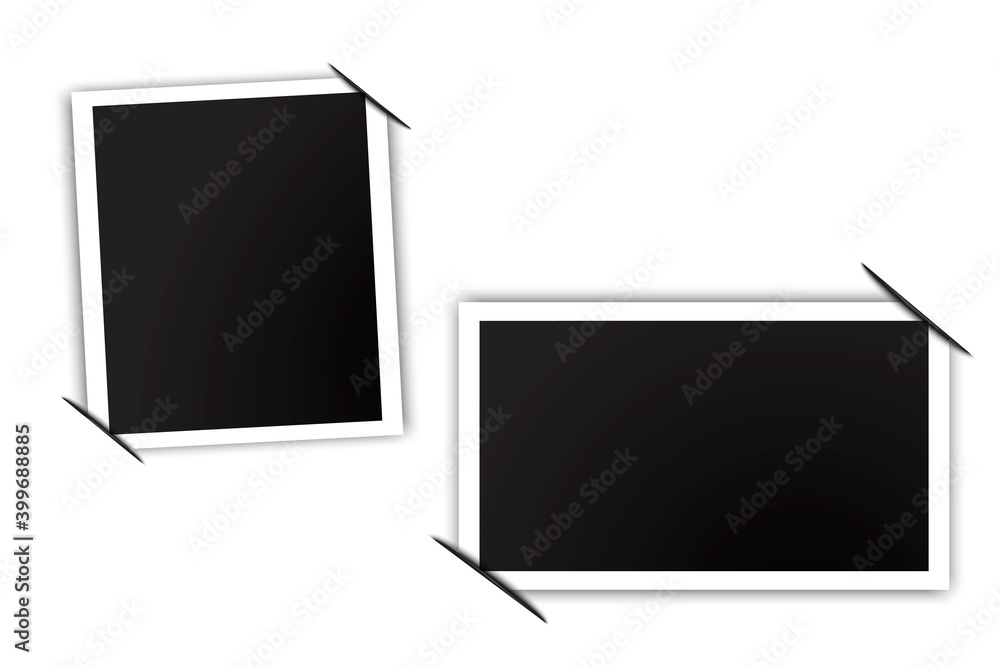 Modern 3d design template with two photos. Photo frame with tucked corners. Christmas background. Stock image. EPS10. Modern 3d design template with two photos. Photo frame with tucked corners. Christmas background. Stock image. EPS10.