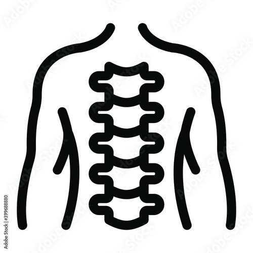 
A long vertebral column or backbone, icon of spinal cord 

