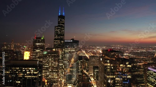Wallpaper Mural Chicago Skyline From the Drone  Torontodigital.ca
