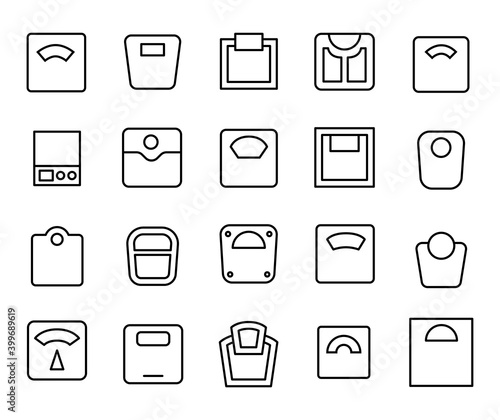 Premium set of scale line icons.