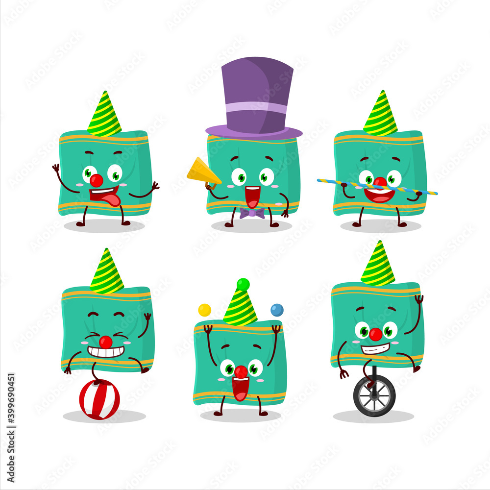 Cartoon character of napkin with various circus shows Cartoon character of napkin with various circus shows