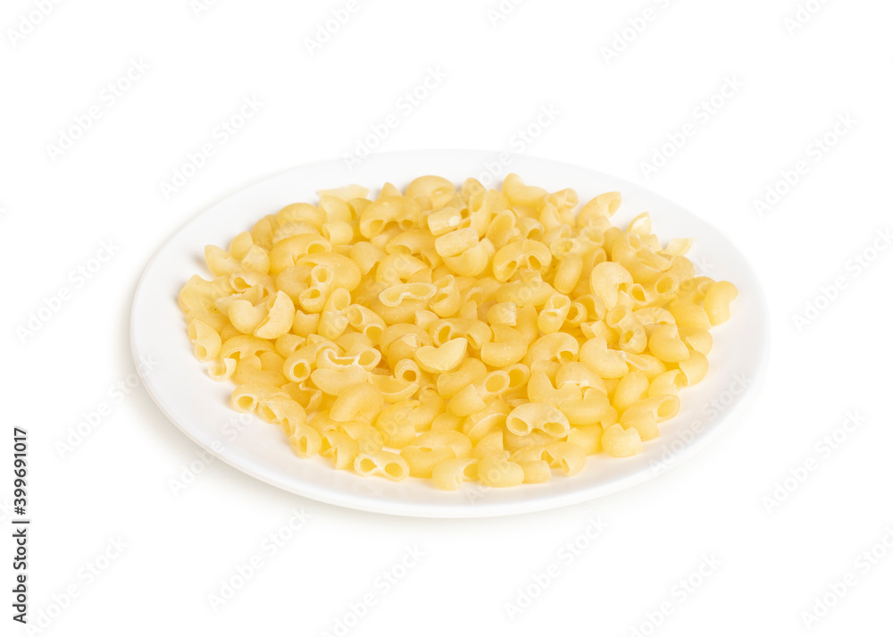 Fresh Raw Pasta on White Background