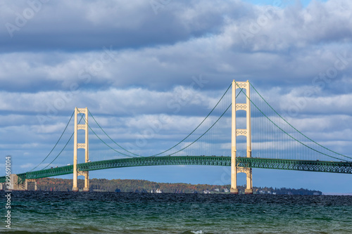The mighty Mackinac Bridge, one of the world’s longest suspension bridges spanning the Straits of Mackinac, connects the Upper and Lower Peninsulas of Michigan in America’s Upper Midwest.