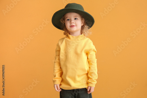 Stylish little girl on colo...