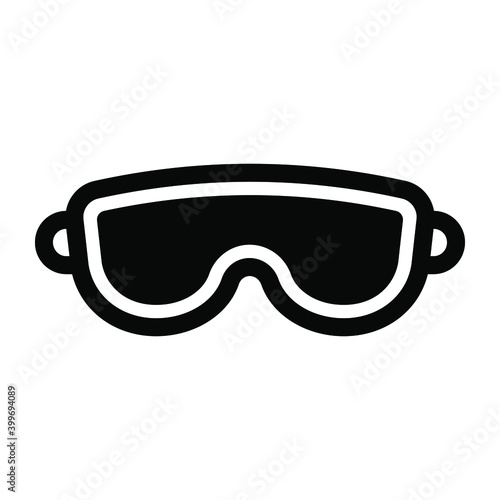 
Corona glasses glyph icon, covid protection accessory 
