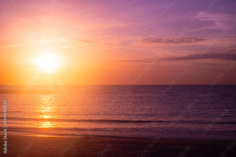 most beautiful sea beach sunset twilight sky nature background