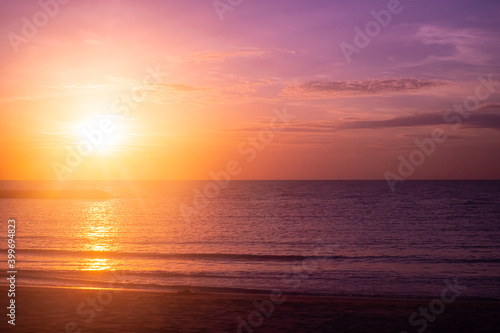 most beautiful sea beach sunset twilight sky nature background