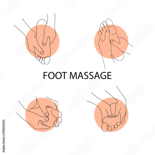 set of illustration and vector.aromatherapy foot massage