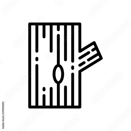 The wood icon in line style isolated on white background. EPS 10