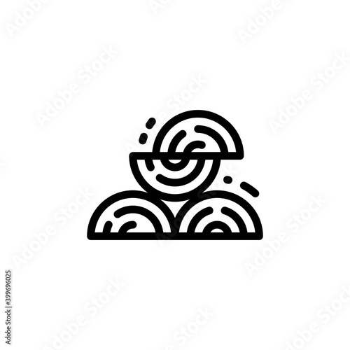 The wood icon in line style isolated on white background. EPS 10