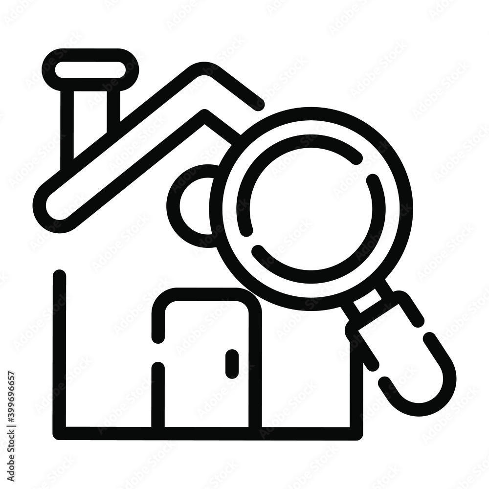 home inspection line icon, real estate web and mobile icon home inspection line icon, real estate web and mobile icon