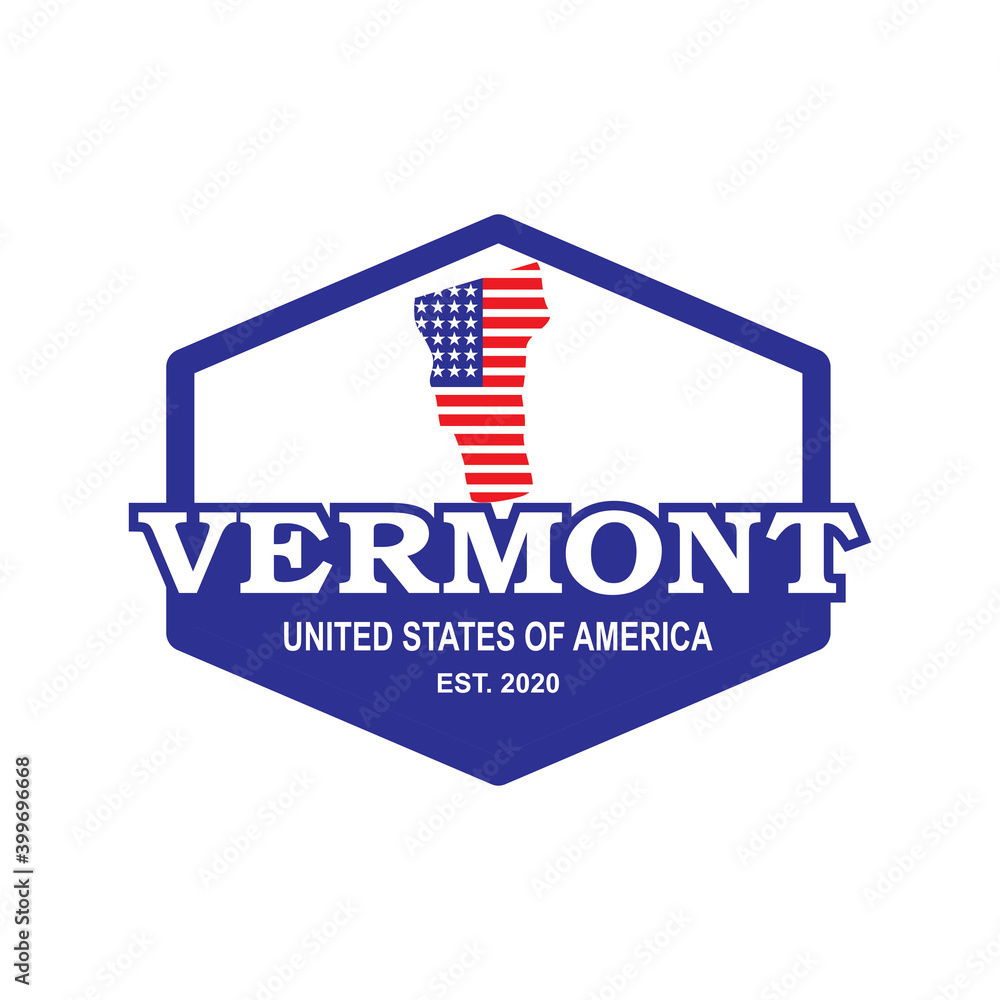 Vermont Map Vector , United States Logo