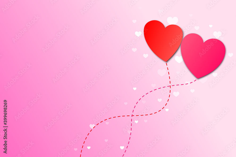 Two Heart Balloon with Copy Space for Valentines Day Two Heart Balloon with Copy Space for Valentines Day