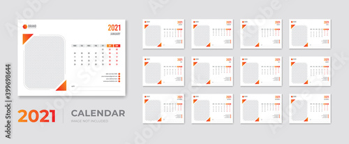 Modern desk calendar 2021