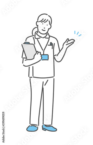 看護師の全身イラスト素材