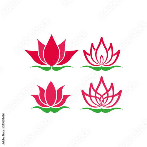 Lotus icon design template vector isolated illustration