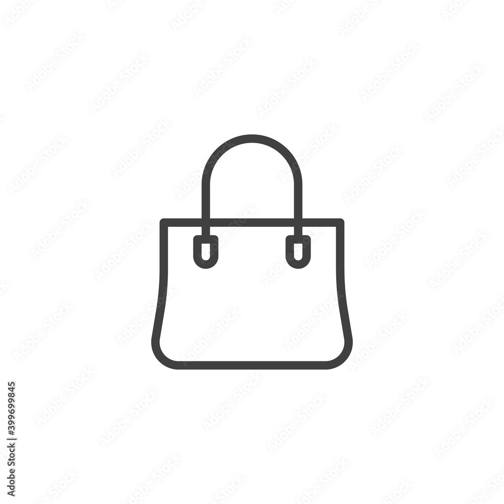 Hand Bag line icon. linear style sign for mobile concept and web design. Woman bag outline vector icon. Symbol, logo illustration. Vector graphics Hand Bag line icon. linear style sign for mobile concept and web design. Woman bag outline vector icon. Symbol, logo illustration. Vector graphics