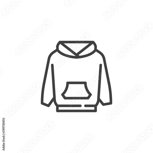 Hoodie sweatshirt line icon. linear style sign for mobile concept and web design. Long sleeve hoodie outline vector icon. Symbol, logo illustration. Vector graphics
