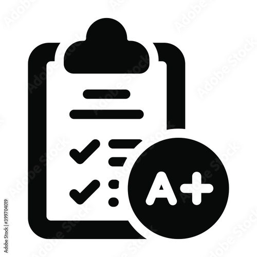
Excellent result in glyph icon showing a+ grade 
