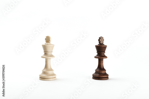 kings chess pieces on white background