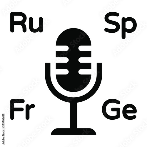 
Interpreter trendy icon showing alphabets 
