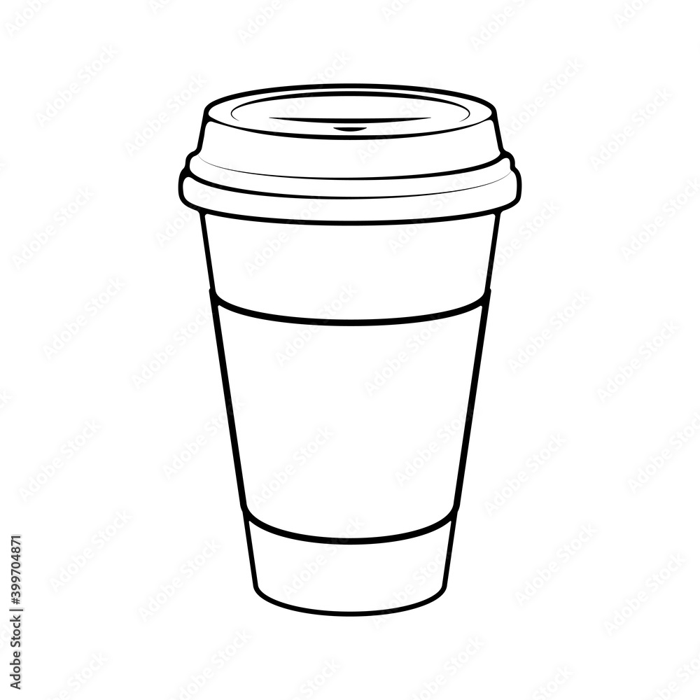 Coffee cup. Black and white icon or template. Coffee cup. Black and white icon or template.